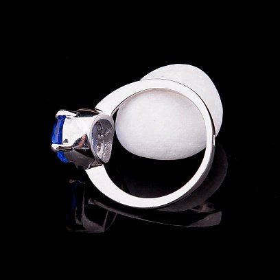 Кольцо с синими фианитами к5 №2