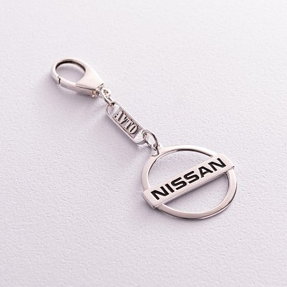 Серебряный брелок для машины "Nissan" 9012.1