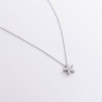 Золотое колье "Цветок" с бриллиантами 739641121 №5