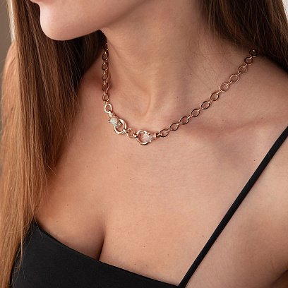 Колье "Пантера" в красном золоте (фианиты) кол01907 №2