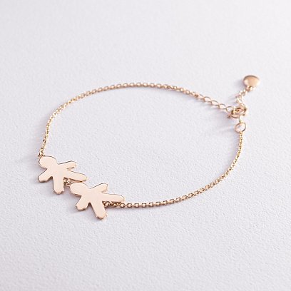 Браслет "Два мальчика" в желтом золоте (возможна гравировка) з2089ж