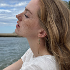 Золотые серьги "Солнце" на английской застежке с06532 от ювелирного магазина Оникс - 8