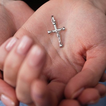 Золотой крестик с распятием п03659 №2