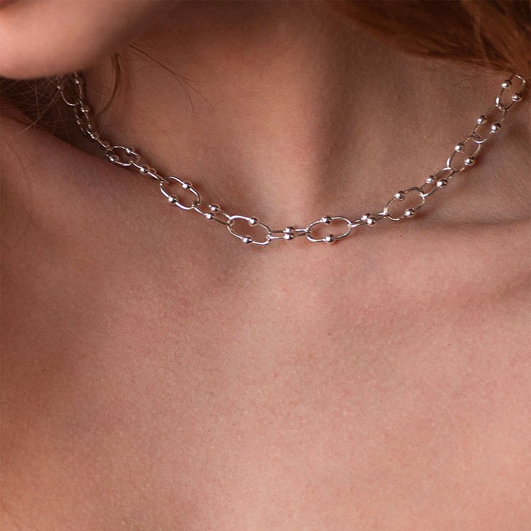 Серебряное колье "Фантазия" 181110 от ювелирного магазина Оникс - 6