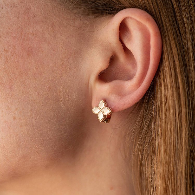 Сережки "Конюшина" в червоному золоті с08456 від ювелірного магазину Онікс - 1