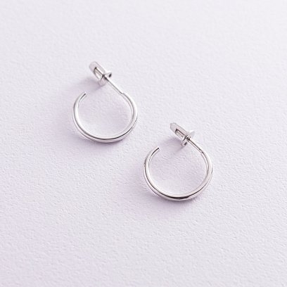 Серьги-пусеты "Келли" в белом золоте с06983 №3