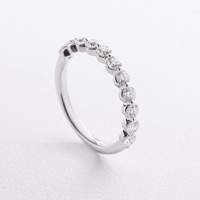 Золотое кольцо с дорожкой бриллиантов кб0686ri