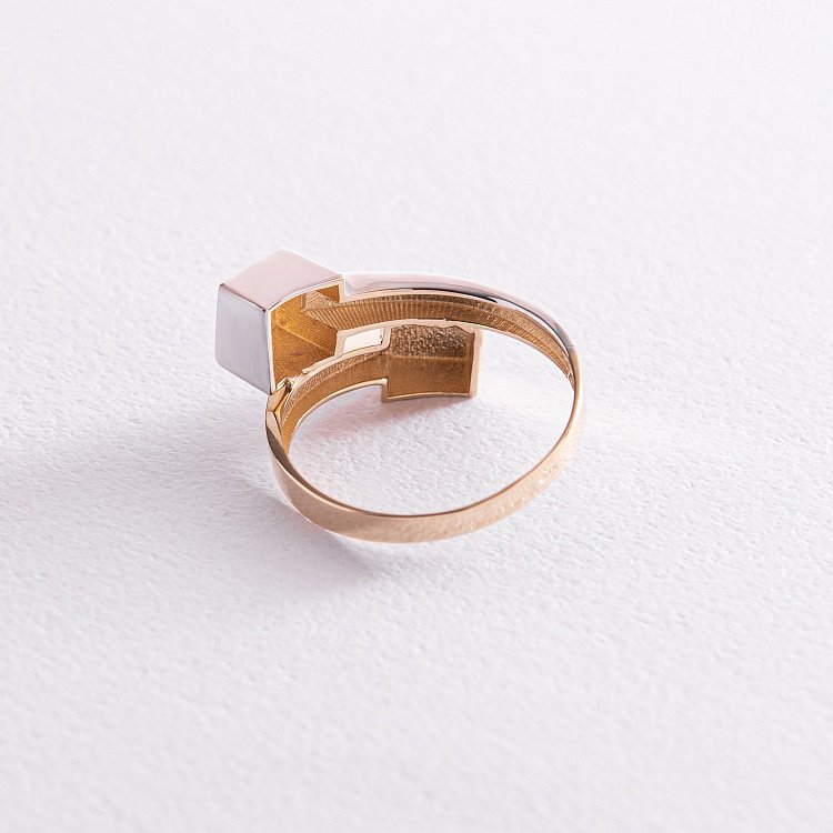 Золота каблучка "Кубики" к07003 від ювелірного магазину Онікс - 4