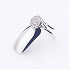 Срібний перстень "Ніготь" з фіанітами 111361 от ювелирного магазина Оникс - 1