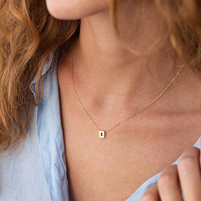 Кольє з буквою "М" в жовтому золоті кол01164М №13