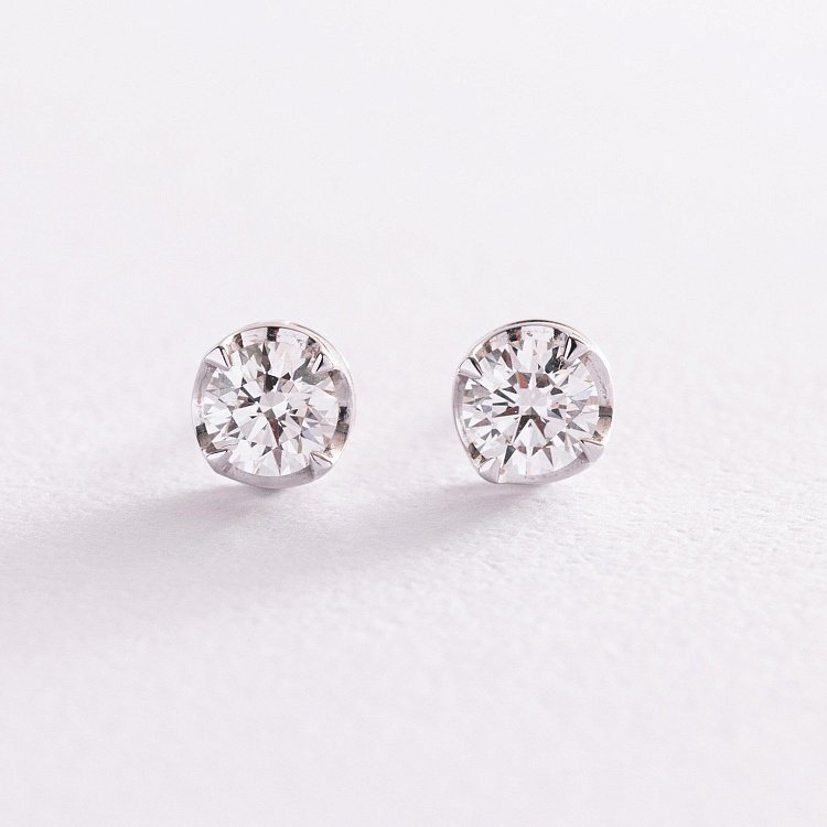 Золоті сережки - пусети з діамантами с170ar від ювелірного магазину Онікс - 2