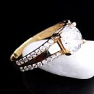 Золотое женское кольцо с фианитами к02451 от ювелирного магазина Оникс - 1