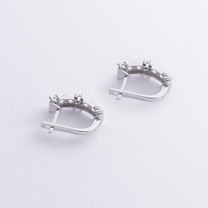 Серьги "Rosie" с фианитами (белое золото) с09166 №3