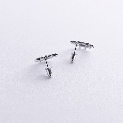 Серебряные серьги - пусеты "Солнце" 123205 №4