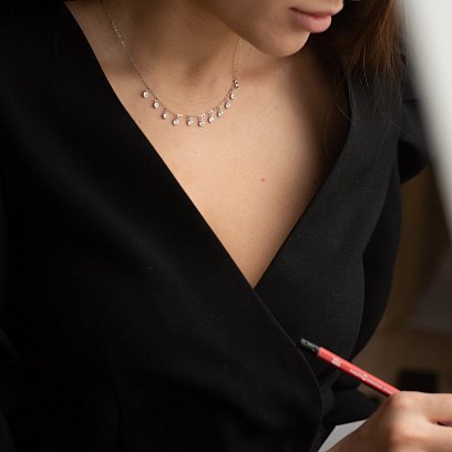 Срібне кольє з фіанітами 18566 №6