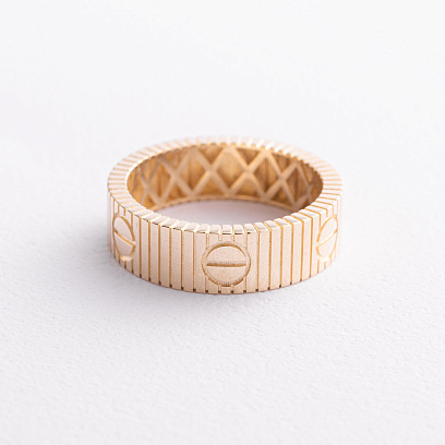 Кольцо "Love" в желтом золоте к08454 №2