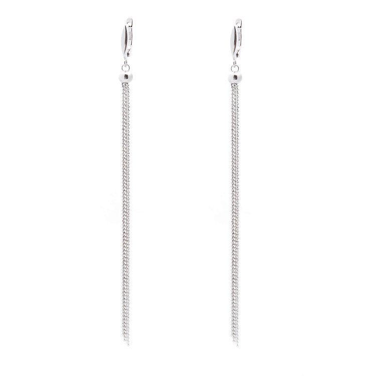 Срібні сережки на ланцюжку 122204 від ювелірного магазину Онікс - 3