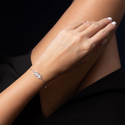 Золотий браслет "Хлопчик" (фіаніти) б02550 №2