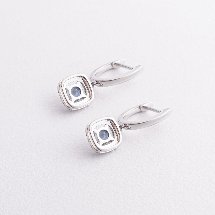 Золоті сережки з діамантами і сапфірами сб0640ca від ювелірного магазину Онікс - 1