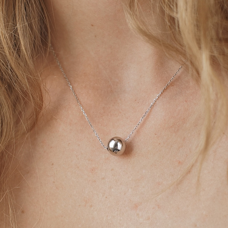 Срібне кольє "Кулька" (9 мм) 181200 від ювелірного магазину Онікс - 5