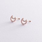 Золоті сережки - пусети "Місяць" з діамантами 36762421 от ювелирного магазина Оникс - 2