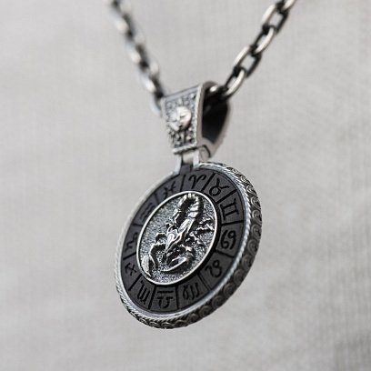 Срібний кулон "Знак зодіаку Скорпіон" з ебеном 1041скорпіон №4