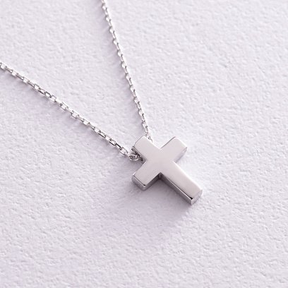 Кольє "Хрестик" у білому золоті кол02269