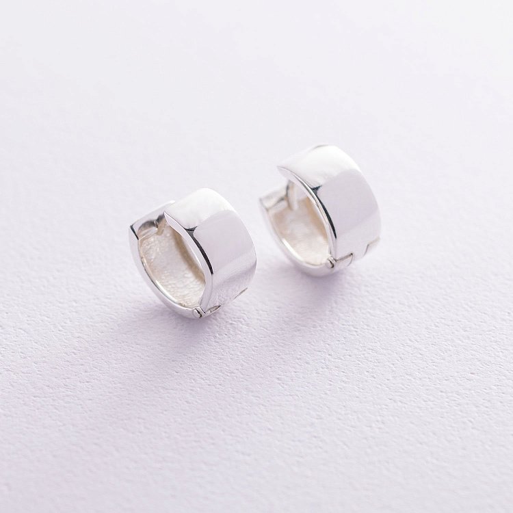 Срібні сережки "Кільця" (1.3 см) 122782 від ювелірного магазину Онікс - 1