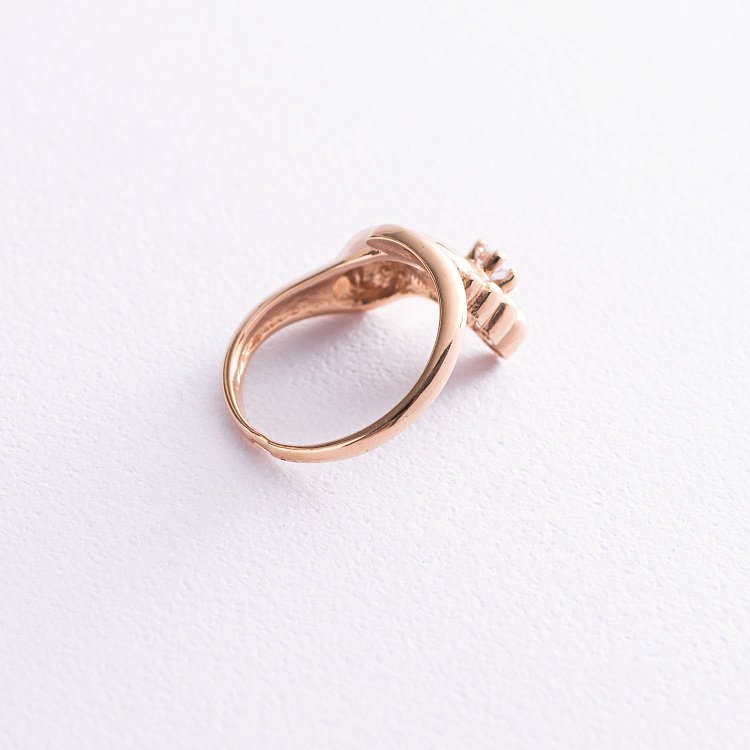 Золотое кольцо "Ножка младенца" (фианит) к03126 от ювелирного магазина Оникс - 3