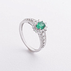 Золота каблучка зі смарагдом і діамантами кб0659ca от ювелирного магазина Оникс