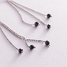 Срібні висячі сережки з чорними каменями 123153 от ювелирного магазина Оникс - 1