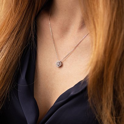 Золотое колье "Клевер" с бриллиантами 734251121 №2