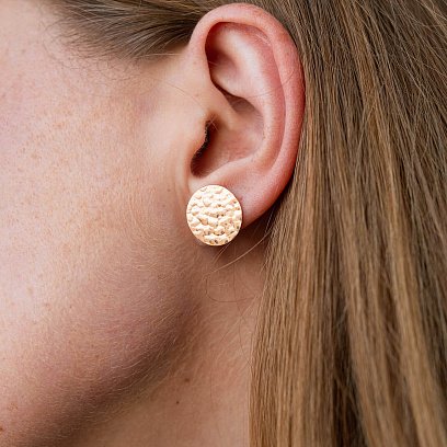 Серьги - пусеты "Теона" в красном золоте с07799