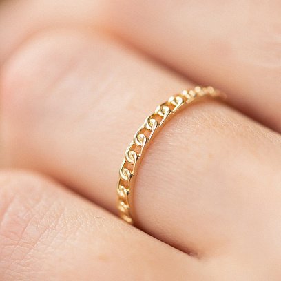 Кольцо "Цепочка" в желтом золоте к07132 №2