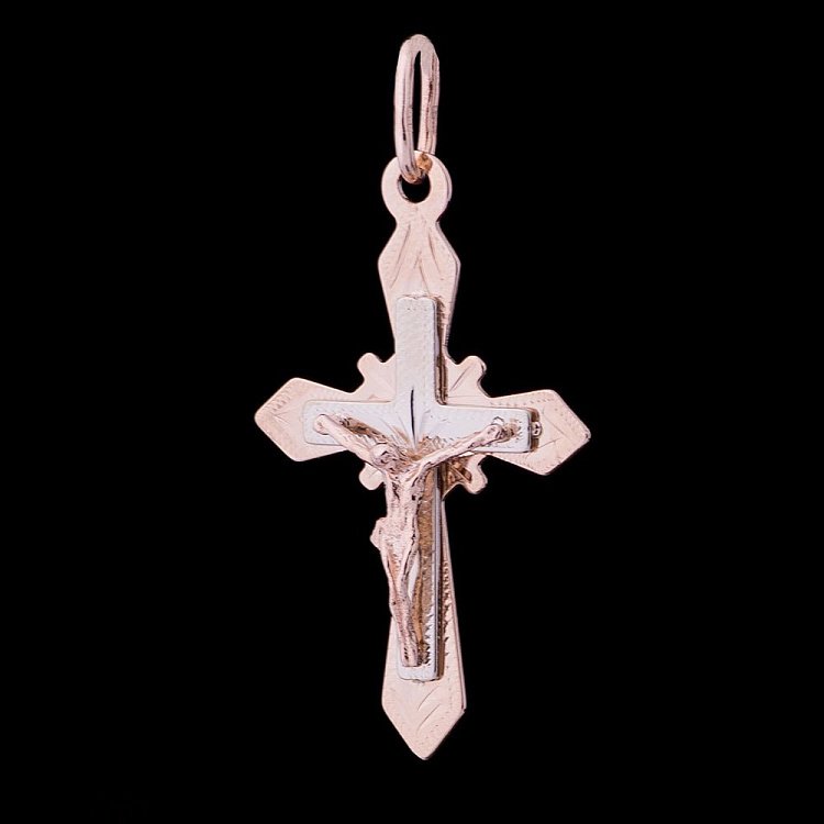 Золотой крестик п02440 от ювелирного магазина Оникс - 3