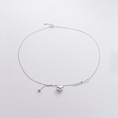 Серебряное колье "Сердечко" 181329 №3