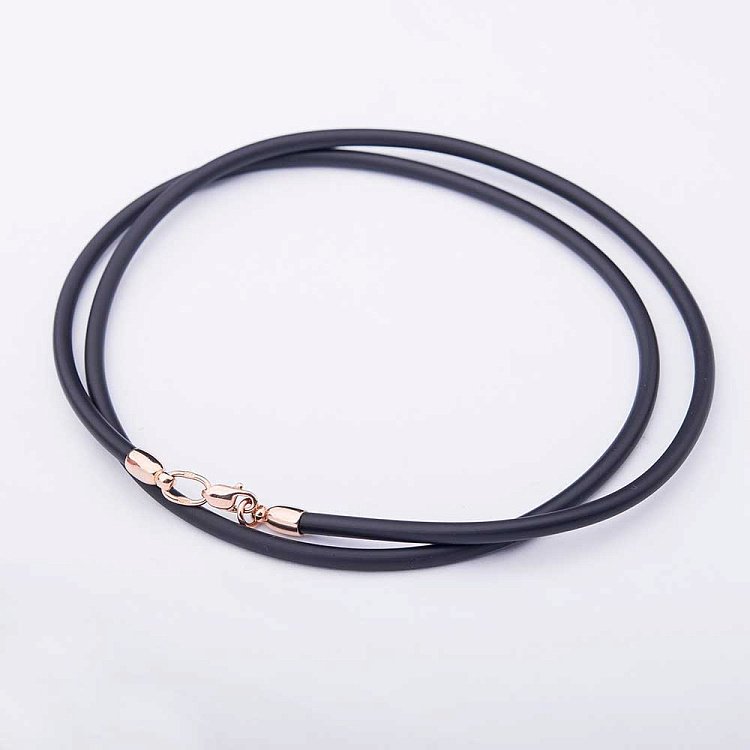 Каучуковый шнурок с золотой гладкой застежкой (3мм) кол00450 от ювелирного магазина Оникс - 3