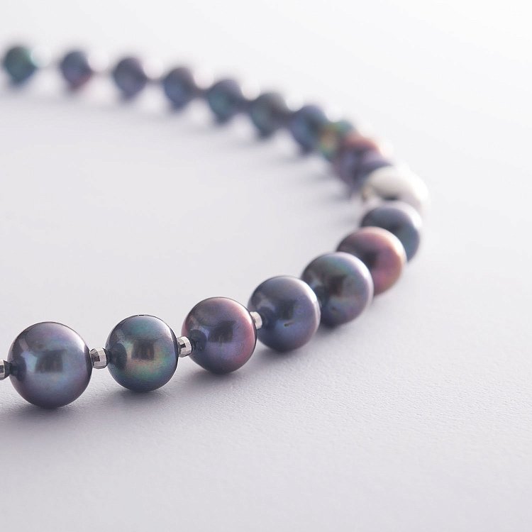 Колье из жемчуга с бриллиантами бусы725 от ювелирного магазина Оникс - 2