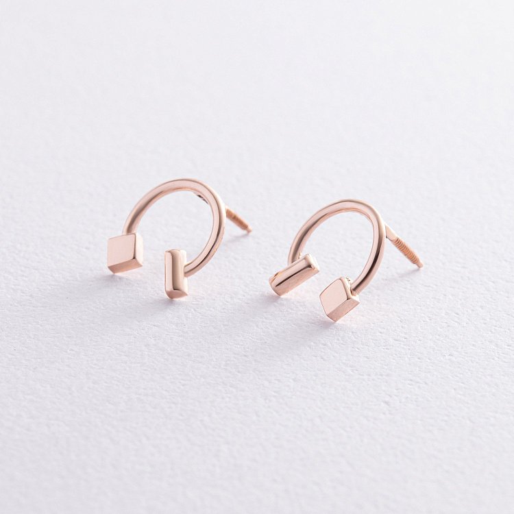 Серьги - пусеты "Дарси" в красном золоте с08319 от ювелирного магазина Оникс - 5