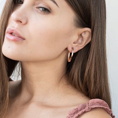 Серьги в красном золоте на английской застежке с06834