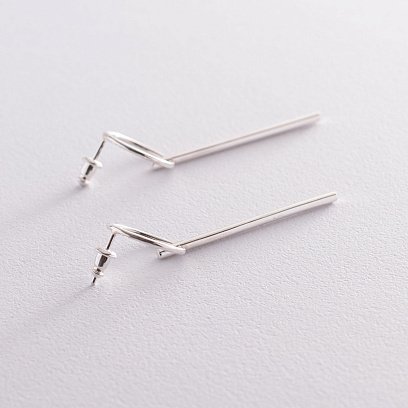 Серебряные серьги - пусеты "Геометрия" 122995 №6