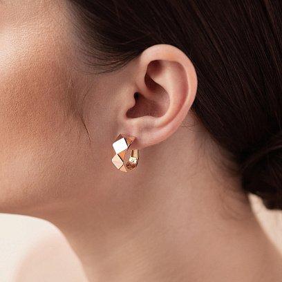 Серьги "Совершенство" в красном золоте с08136 №4