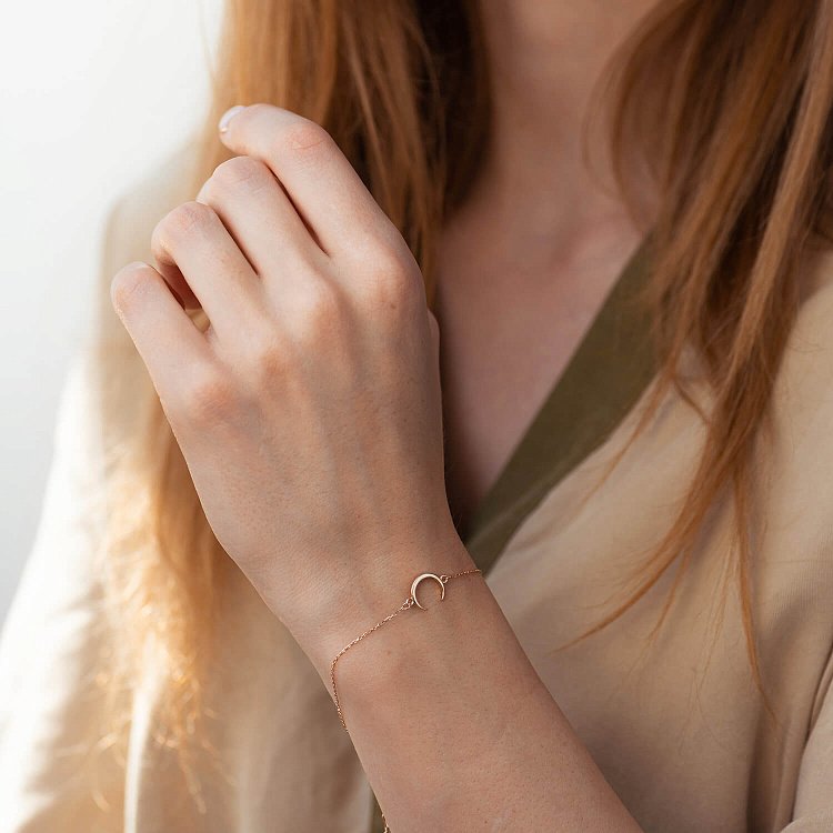 Браслет "Лунница" в красном золоте б05089 от ювелирного магазина Оникс - 1