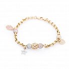 Золотой браслет с подвесками с фианитами б02372 от ювелирного магазина Оникс