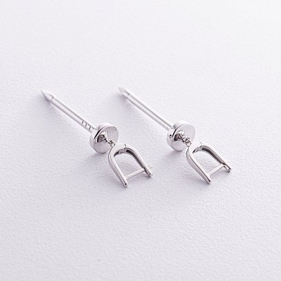 Серьги "Гвоздь" в белом золоте с08165 №4