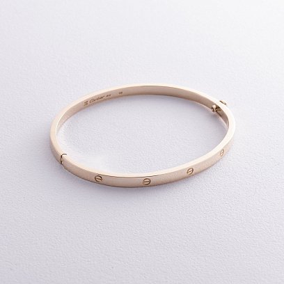 Жесткий браслет "Love" в желтом золоте б04655 №3