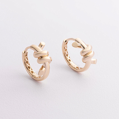 Сережки - кільця "Brigitte" у жовтому золоті с09561