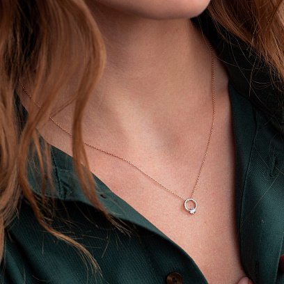 Колье "Амелия" в красном золоте (фианит) кол01899 №2