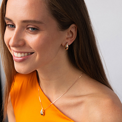 Сережки "Megan" у червоному золоті с09568 №6