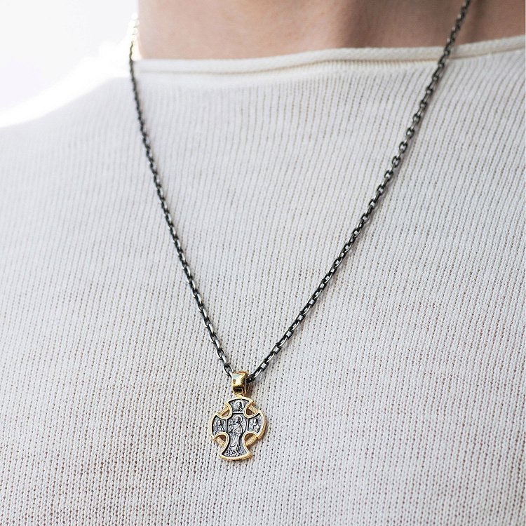 Православний хрест "Господь Вседержитель. Ангел Хранитель" 131679 від ювелірного магазину Онікс - 1